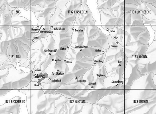 TOPO Wandelkaart 1152 - Ibergeregg Schwyz Zwitserland - Swisstopo