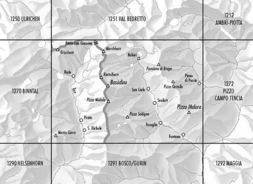 TOPO Wandelkaart 1271 - Basodino Tessin Zwitserland - Swisstopo