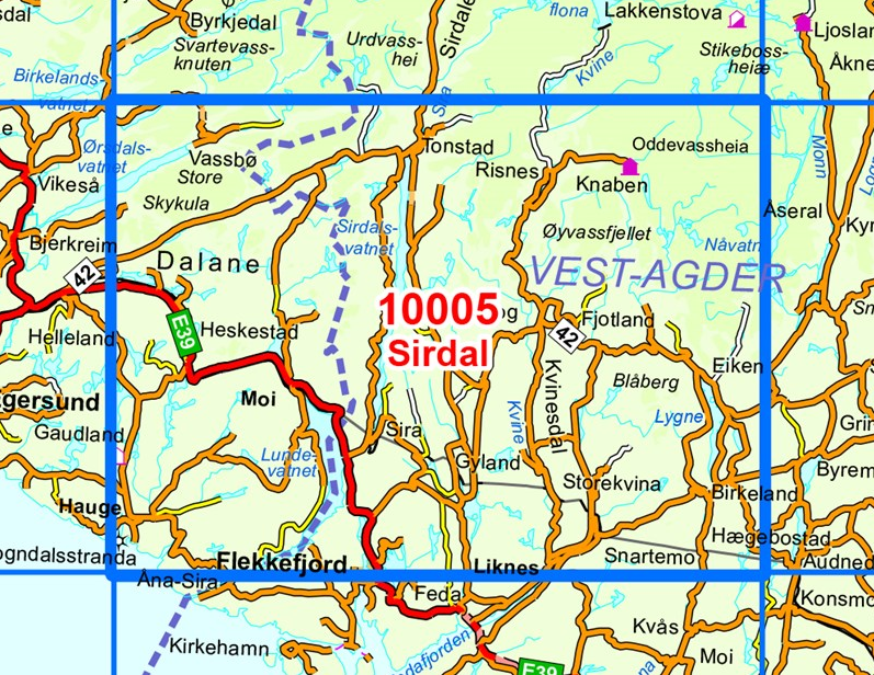TOPO Wandelkaart 10005 - Sirdal - Vest-Agder - Nordeca AS