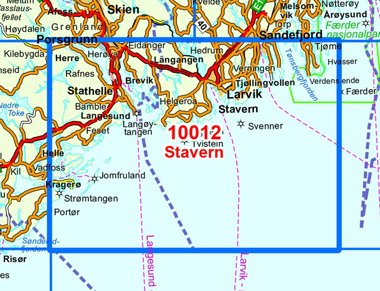 TOPO Wandelkaart 10012 - Stavern- Vestfold - Nordeca AS