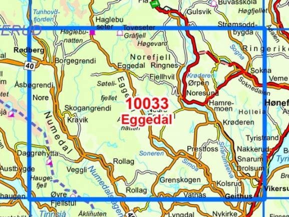 TOPO Wandelkaart 10033 - Eggedal- Buskerud - Nordeca AS