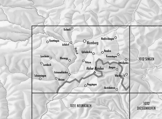 TOPO Wandelkaart 1011 - Beggingen Schaffhäusen - Swisstopo