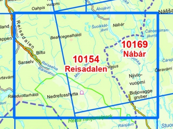 TOPO Wandelkaart 10154 - Reisadalen- Troms - Nordeca AS