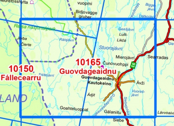 TOPO Wandelkaart 10165 - Guovdageaidnu- Finnmark - Nordeca AS