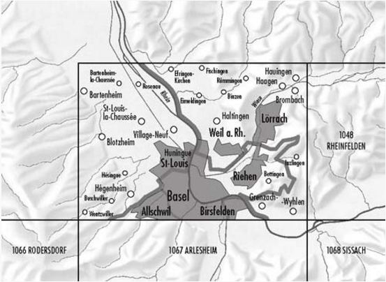 TOPO Wandelkaart 1047 - Bazel Zwitserland - Swisstopo