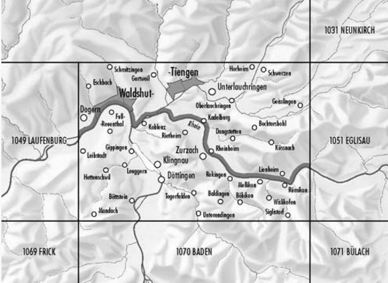 TOPO Wandelkaart 1050 - Bad Zurzach Aargau - Swisstopo