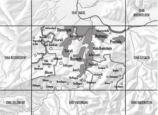 TOPO Wandelkaart 1067 - Arlesheim Basel Zwitserland - Swisstopo
