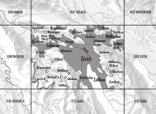 TOPO Wandelkaart 1091- Zürich Zwitserland - Swisstopo