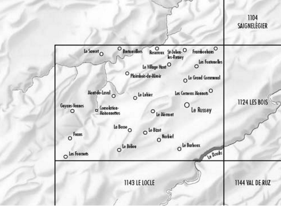 TOPO Wandelkaart 1123 - Le Russey Franch-Comté - Swisstopo