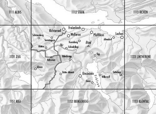 TOPO Wandelkaart 1132 - Einsiedeln Schwyz Zwitserland - Swisstopo