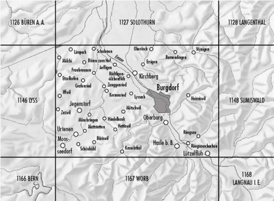 TOPO Wandelkaart 1147 - Burgdorf Bern Zwitserland - Swisstopo