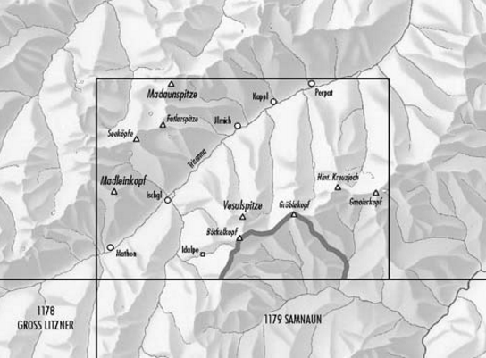 TOPO Wandelkaart 1159 - Ischgk Tyrol Oostenrijk - Swisstopo