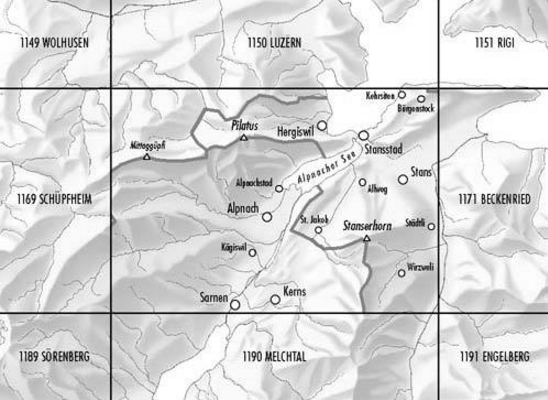 TOPO Wandelkaart 1170 - Alpnach Obwald Zwitserland - Swisstopo