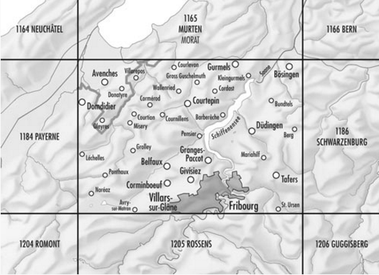 TOPO Wandelkaart 1185 - Freibourg Berner Oberland - Swisstopo