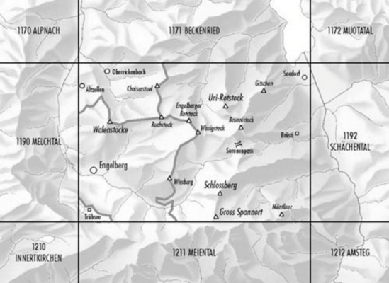 TOPO Wandelkaart 1191 - Engelberg Obwald Zwitserland - Swisstopo