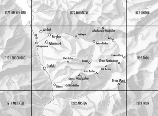TOPO Wandelkaart 1192 - Schächental Graubunden - Swisstopo