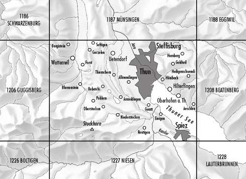 TOPO Wandelkaart 1207 - Thun Bern Zwitserland - Swisstopo