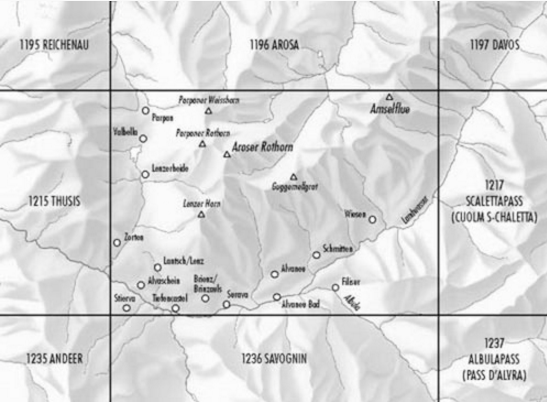 TOPO Wandelkaart 1216- Filisur Graubunden Zwitserland - Swisstopo