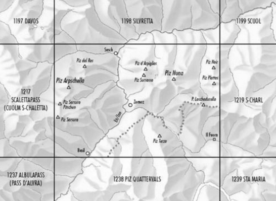 TOPO Wandelkaart 1218 - Zernez Graubunden Zwitserland - Swisstopo