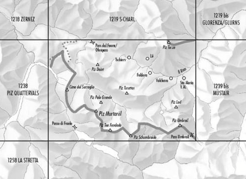 TOPO Wandelkaart 1239 - Santa Maria Graubunden - Swisstopo