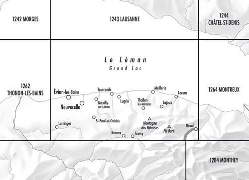 TOPO Wandelkaart 1263 - Evian-les-Bains Haut-S'avoi - Swisstopo