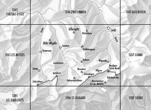 TOPO Wandelkaart 1266 - Lenk Bern Zwitserland - Swisstopo