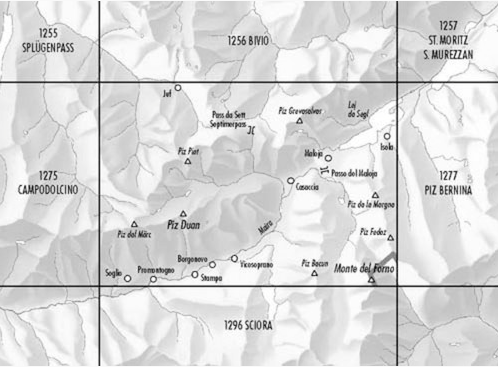TOPO Wandelkaart 1276 - Val Bregaglia Graubunden - Swisstopo