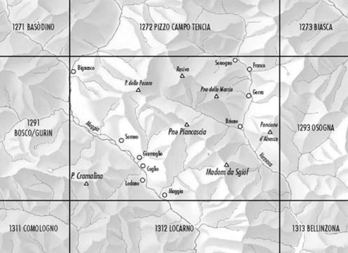 TOPO Wandelkaart 1292 - Maggia Ticino Zwitserland - Swisstopo