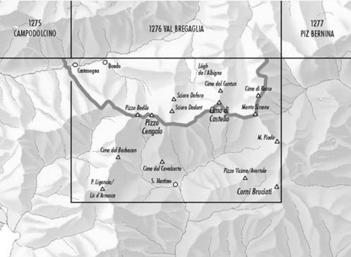 TOPO Wandelkaart 1296 - Sciora Graubunden Zwitserland - Swisstopo