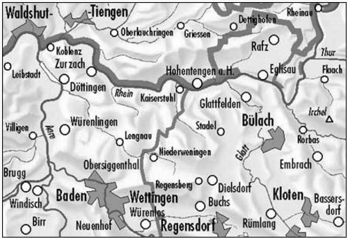 TOPO Wandelkaart 215t - Baden bei Zürich Zwitserland - Swisstopo