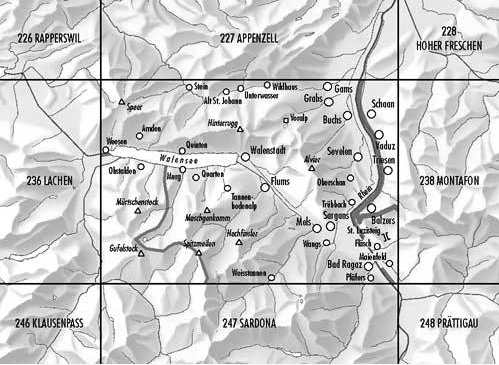 Topografische kaart 237 - Walenstadt Sankt-Gallen - Swisstopo