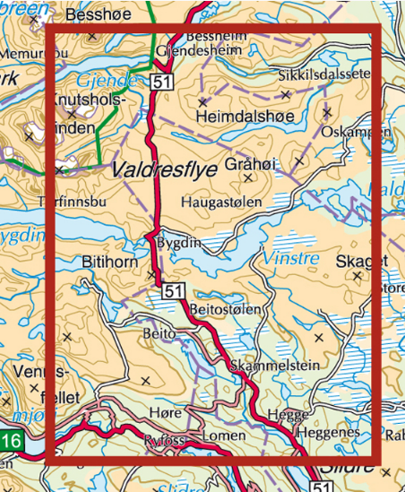 TOPO Wandelkaart 2375 - Beitostølen- Oppland - Nordeca AS