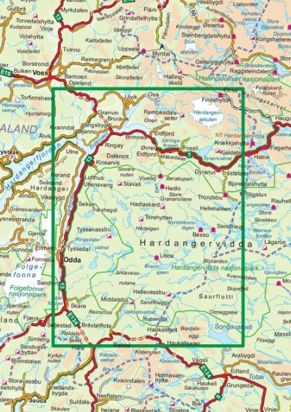 TOPO Wandelkaart 2558 - Hardangervidda NP Vest Hordaland- Nordeca