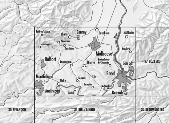TOPO Fietskaart 26 - Basel Zwitserland - Swisstopo