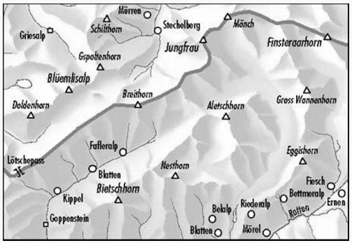 TOPO Wandelkaart 264t - Jungfrau- Bern Zwitserland - Swisstopo