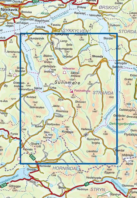 TOPO Wandelkaart 2690 - Sunnmørsalpene Øst - Møre og Romsdal