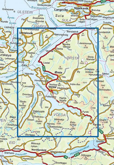 TOPO Wandelkaart 2691 - Sunnmørsalpene Vest- Møre og Romsdal