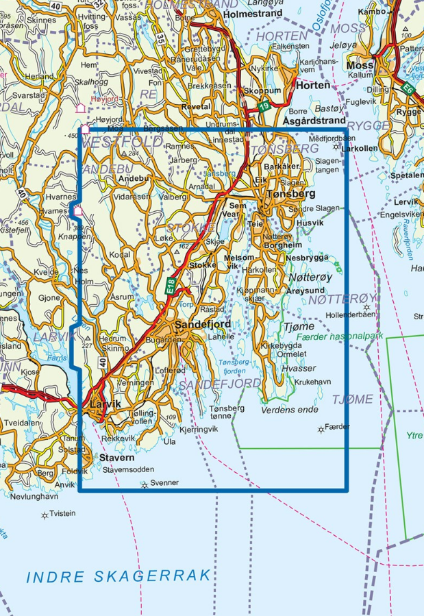 TOPO Wandelkaart 2739 - Vestfold byene- Vestfold - Nordeca AS