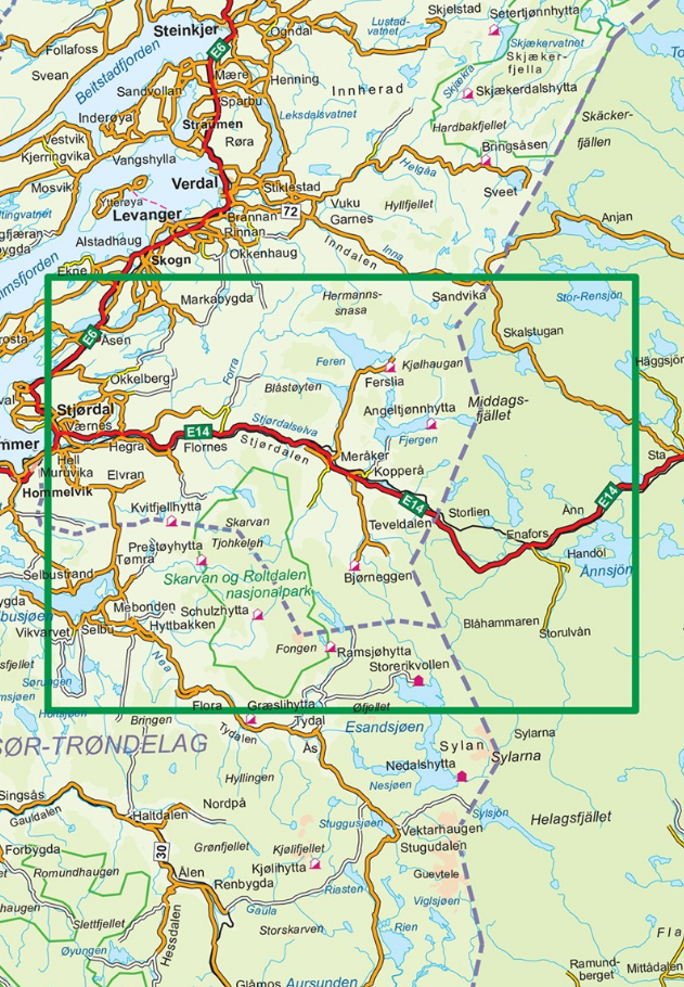 TOPO Wandelkaart 2777 - Sylan Nord- Zuid-Trøndelag - Nordeca AS