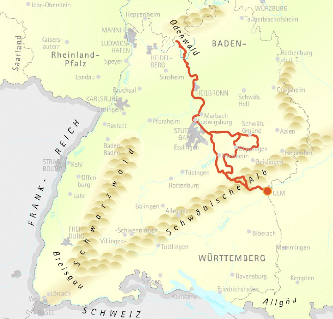 Fietsgids - Alb-Neckar route Kraichgau - Hohenlohe - Bikeline