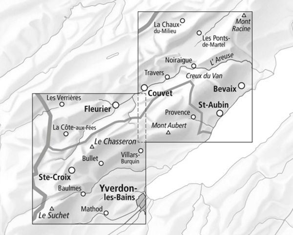 TOPO Wandelkaart 3303 T - Creux du Van- Vaud - Swisstopo