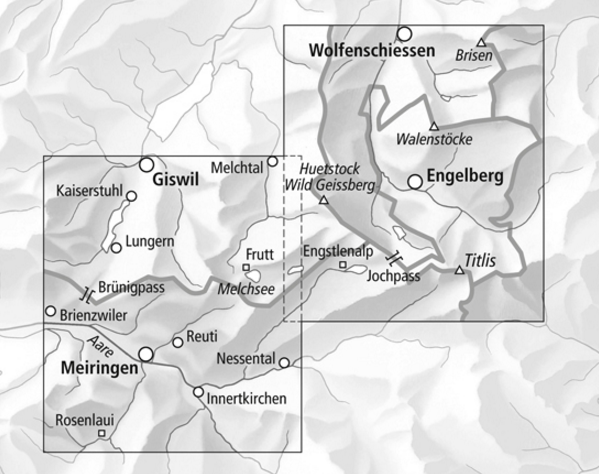 TOPO Wandelkaart 3307 T - Titlis Oberwalden - Swisstopo