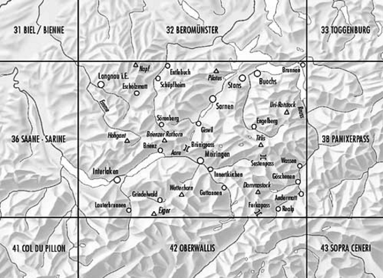 TOPO Fietskaart 37 - Brünigpass Bern Zwitserland - Swisstopo