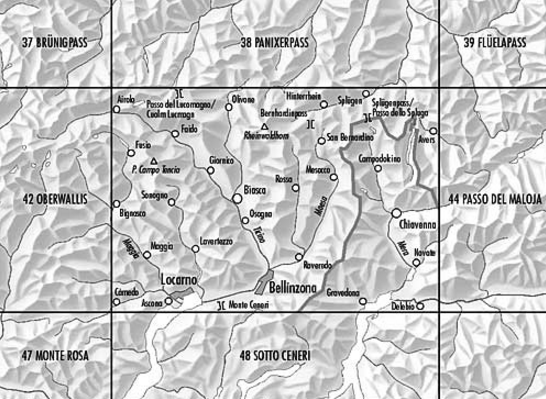 TOPO Fietskaart 43 - Sopra Ceneri Ticino Zwitserland -Swisstopo