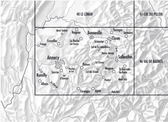 TOPO Fietskaart 45 - Haute-Savoie Frankrijk - Swisstopo