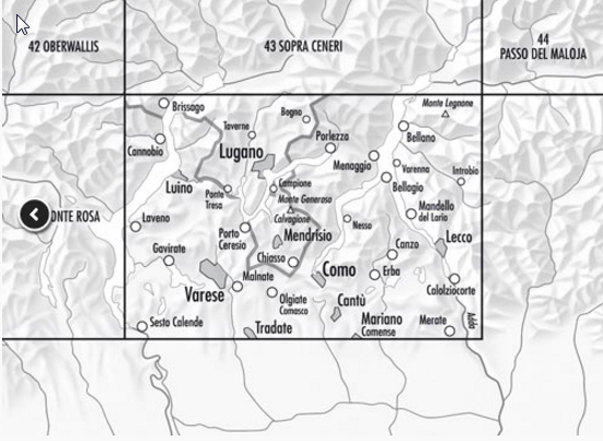 TOPO Fietskaart 48 - Sotto Ceneri- Ticino Lugano - Swisstopo