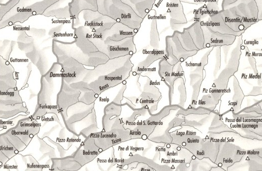 TOPO Wandelkaart 5001 - Gotthard Graubünden - Swisstopo