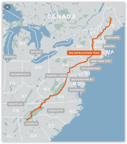 Wandelkaart 1507 - Appalachian Trail - Deel 7 - Natgeo