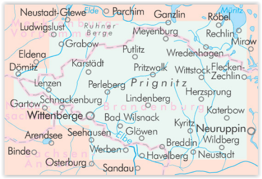 Fietskaart BRA01 - Radkarte Prignitz - Bikeline