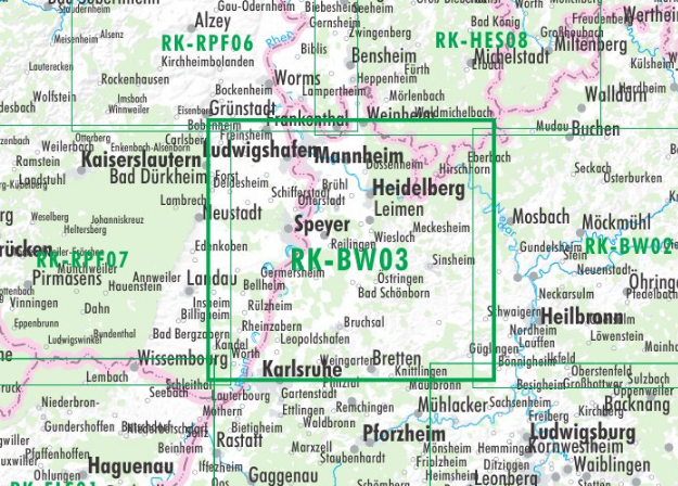 Fietskaart BW03 - Radkarte Kraichgau - Bikeline